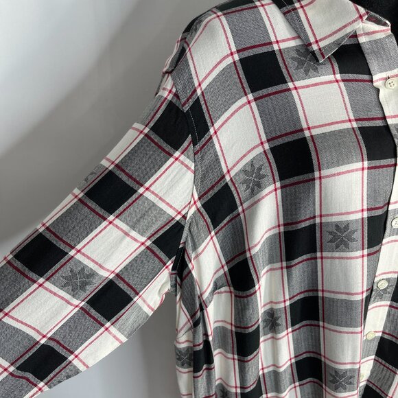 Talbots Cream & Black Long Sleeve Button Down Shirt size 3X - Picture 2 of 5